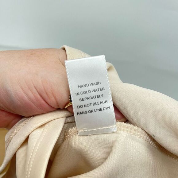 Charlotte Russe Womens Bodycon Dress Stretch Mini Inner Shorts Beige XL - Picture 6 of 12